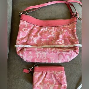Coach signature pink purse and matching wristlet